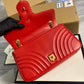 ?443496 GG Marmont medium matelassé shoulder bag RED leather gold hardware