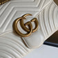 ?443496 GG Marmont medium matelassé shoulder bag white leather gold hardware