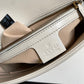 ?443496 GG Marmont medium matelassé shoulder bag white leather gold hardware