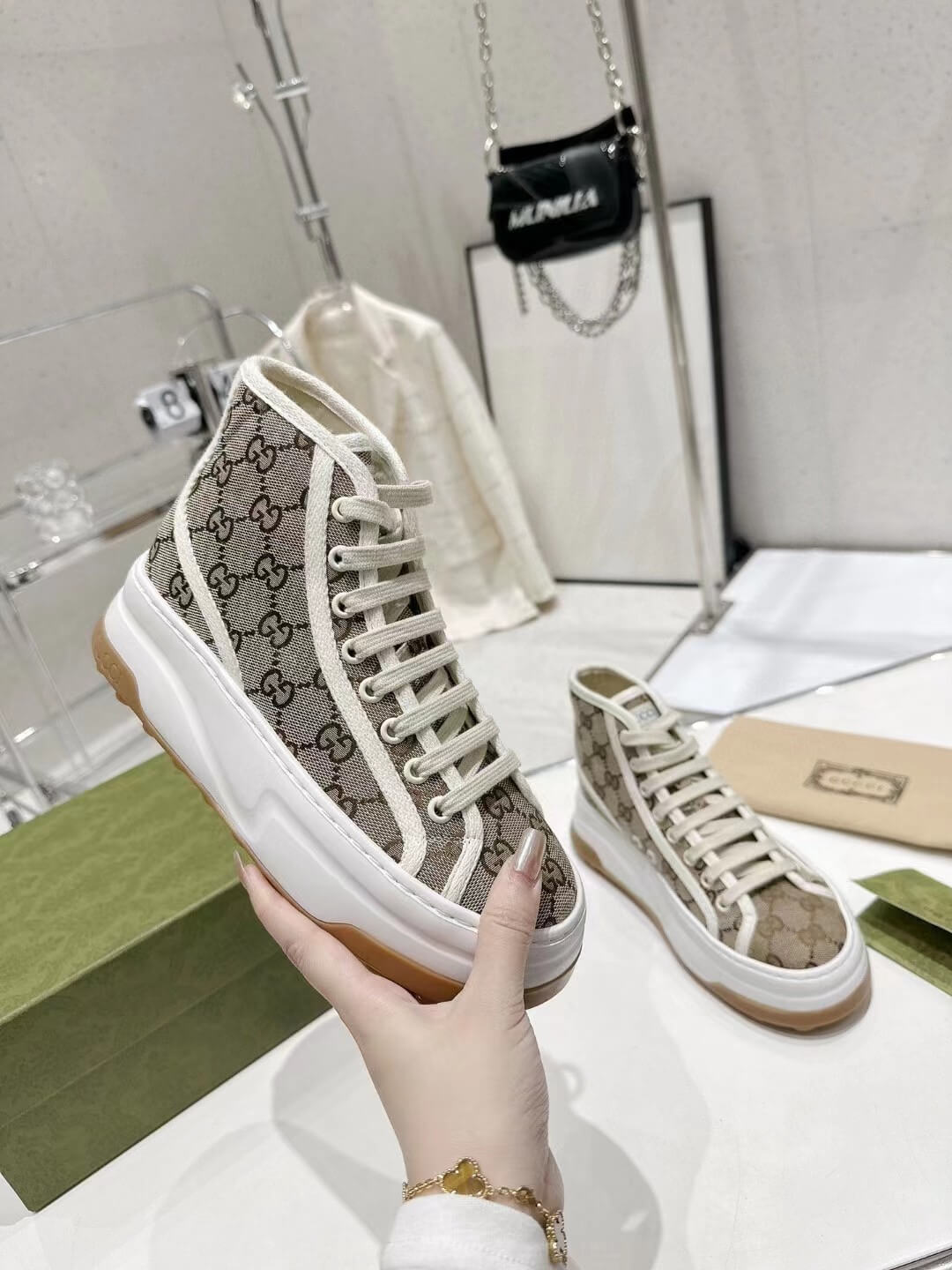 GG Women sneakers canvas leather white 20230609