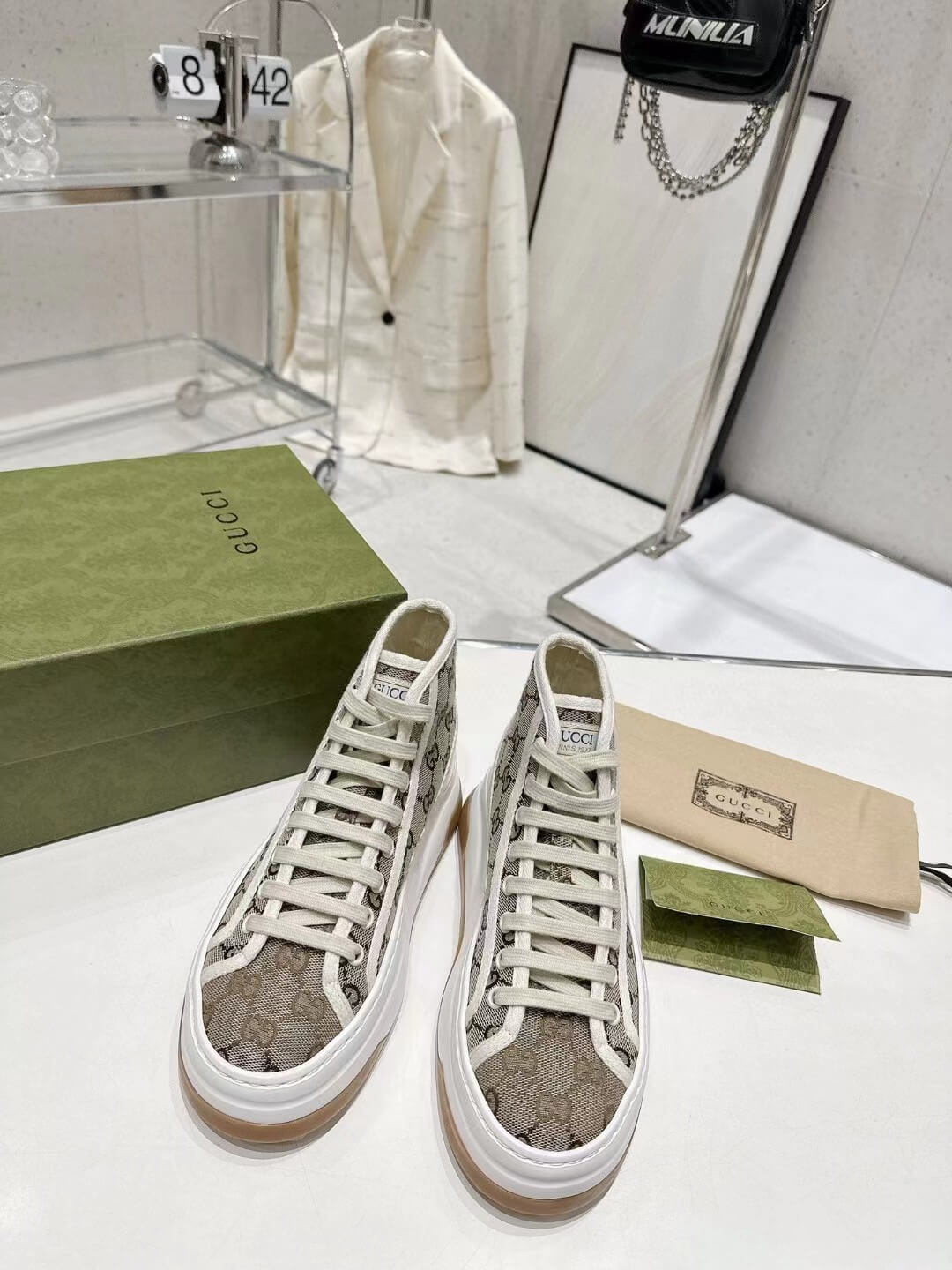 GG Women sneakers canvas leather white 20230609