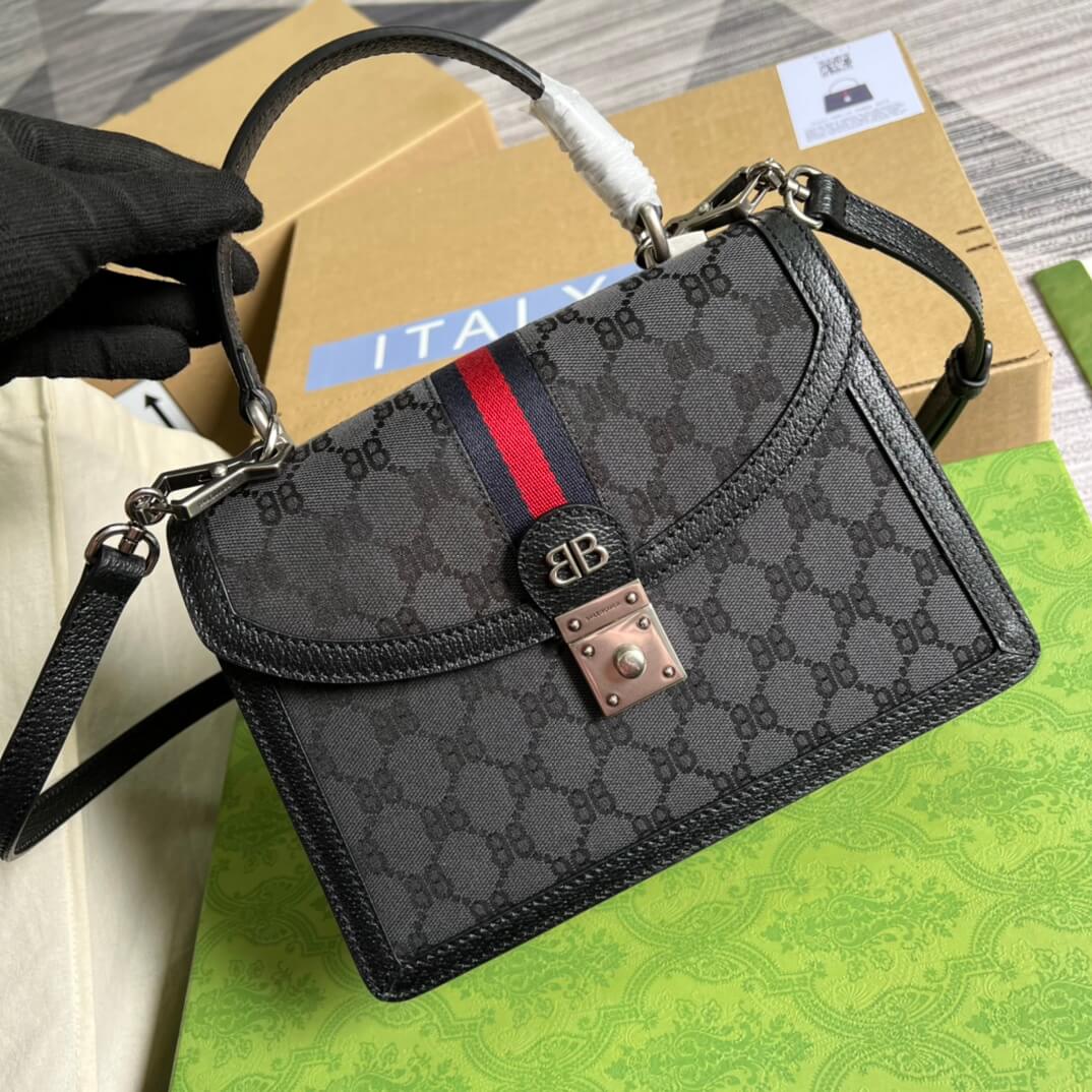 GG silver BB shoulder crossbody bag black Co branded style 680119