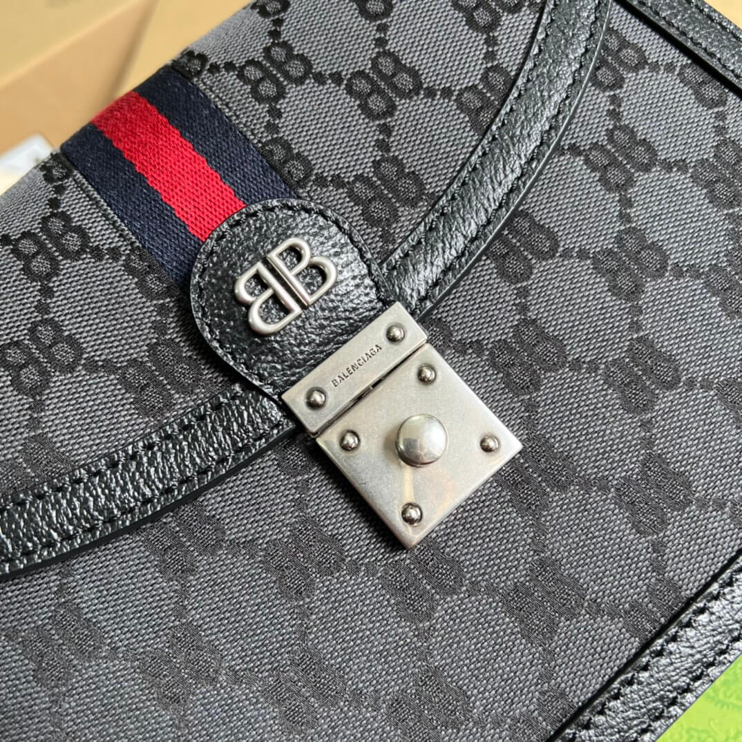 GG silver BB shoulder crossbody bag black Co branded style 680119