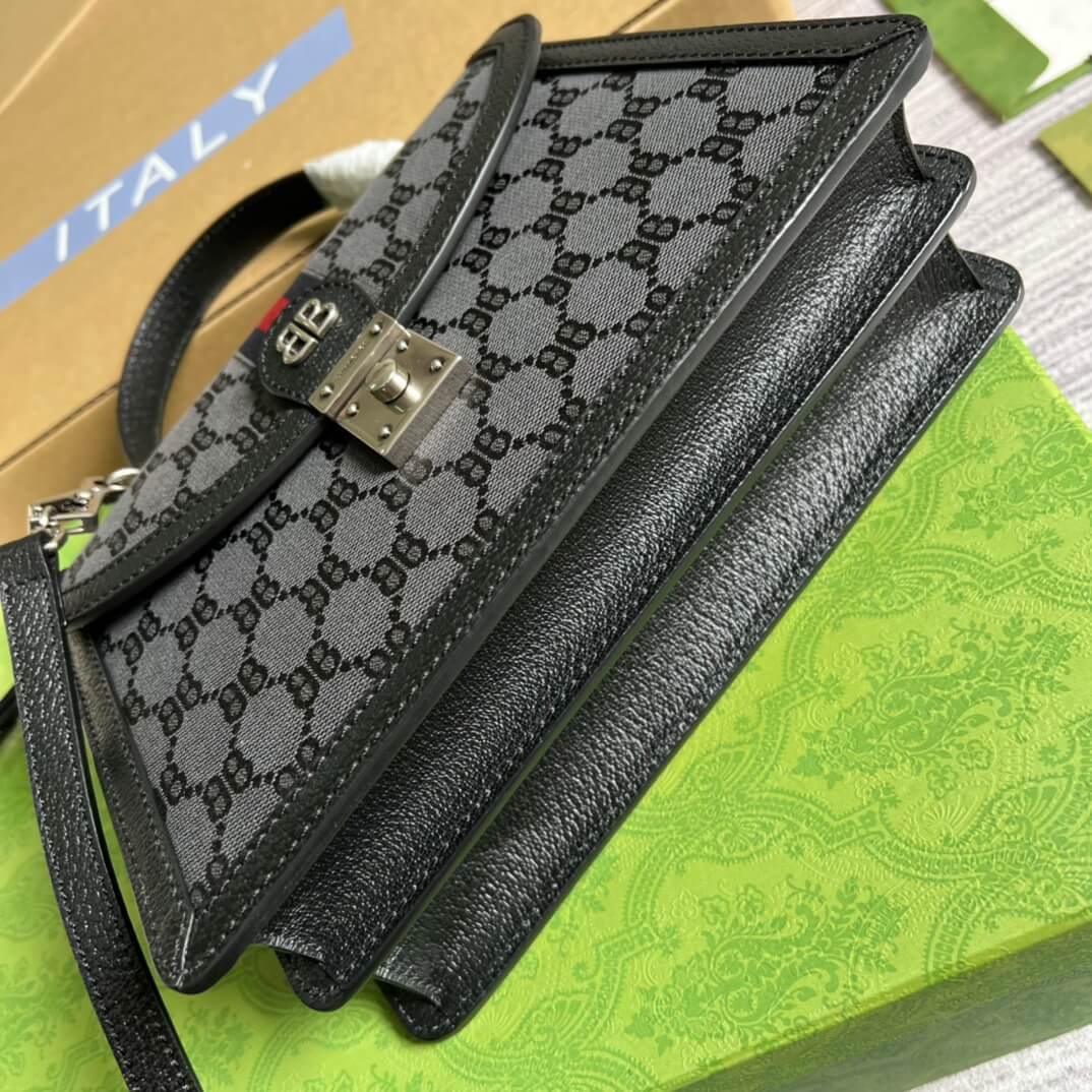 GG silver BB shoulder crossbody bag black Co branded style 680119