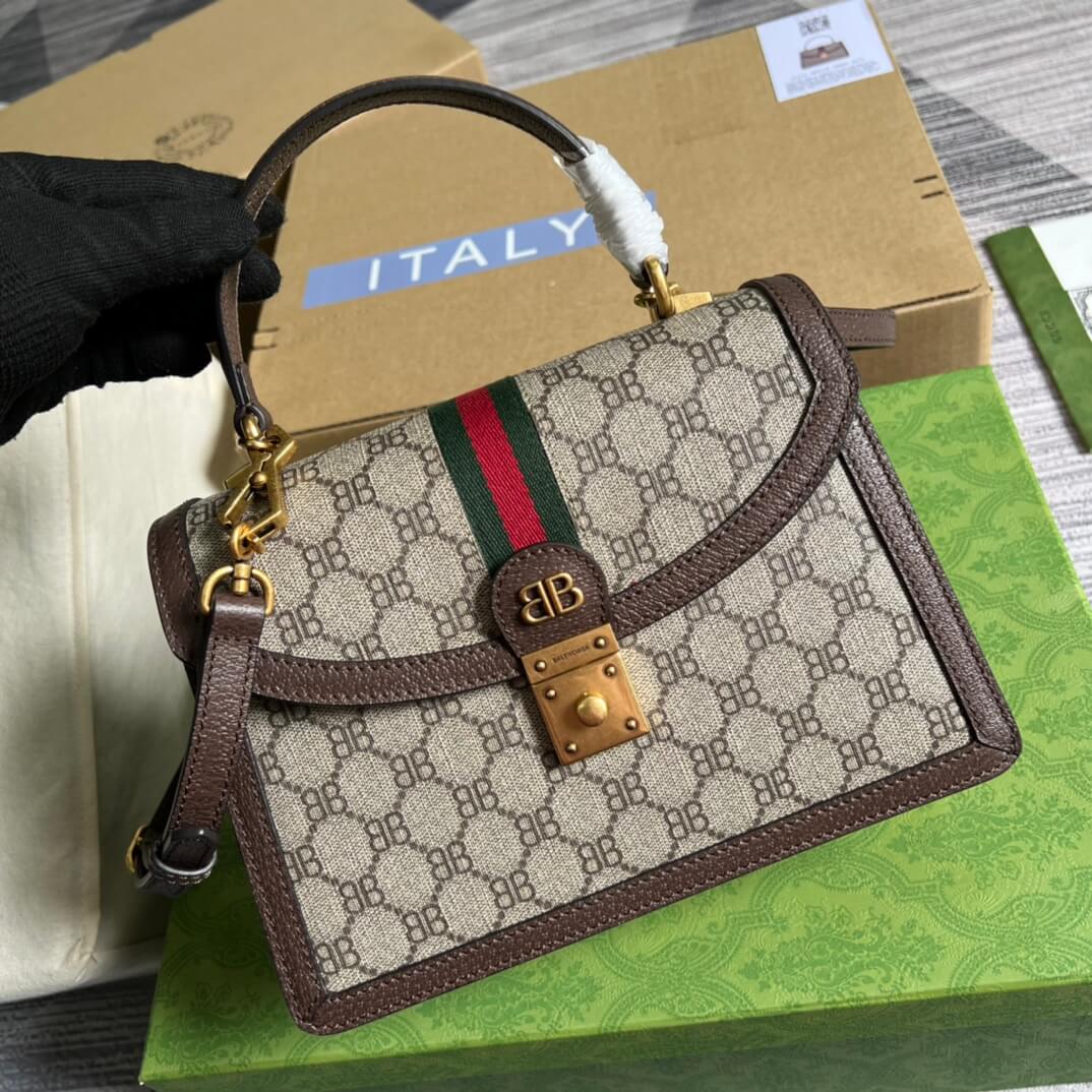GG gold BB shoulder crossbody bag brown Co branded style 680119