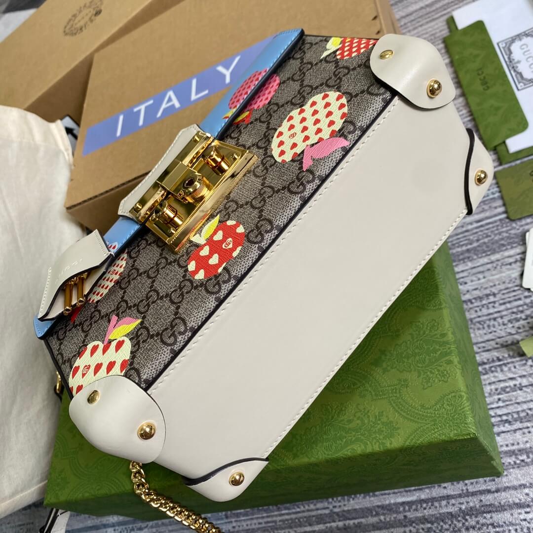 GG 603221 Handbag shoulder bag cross body bags blue Padlock calfskin