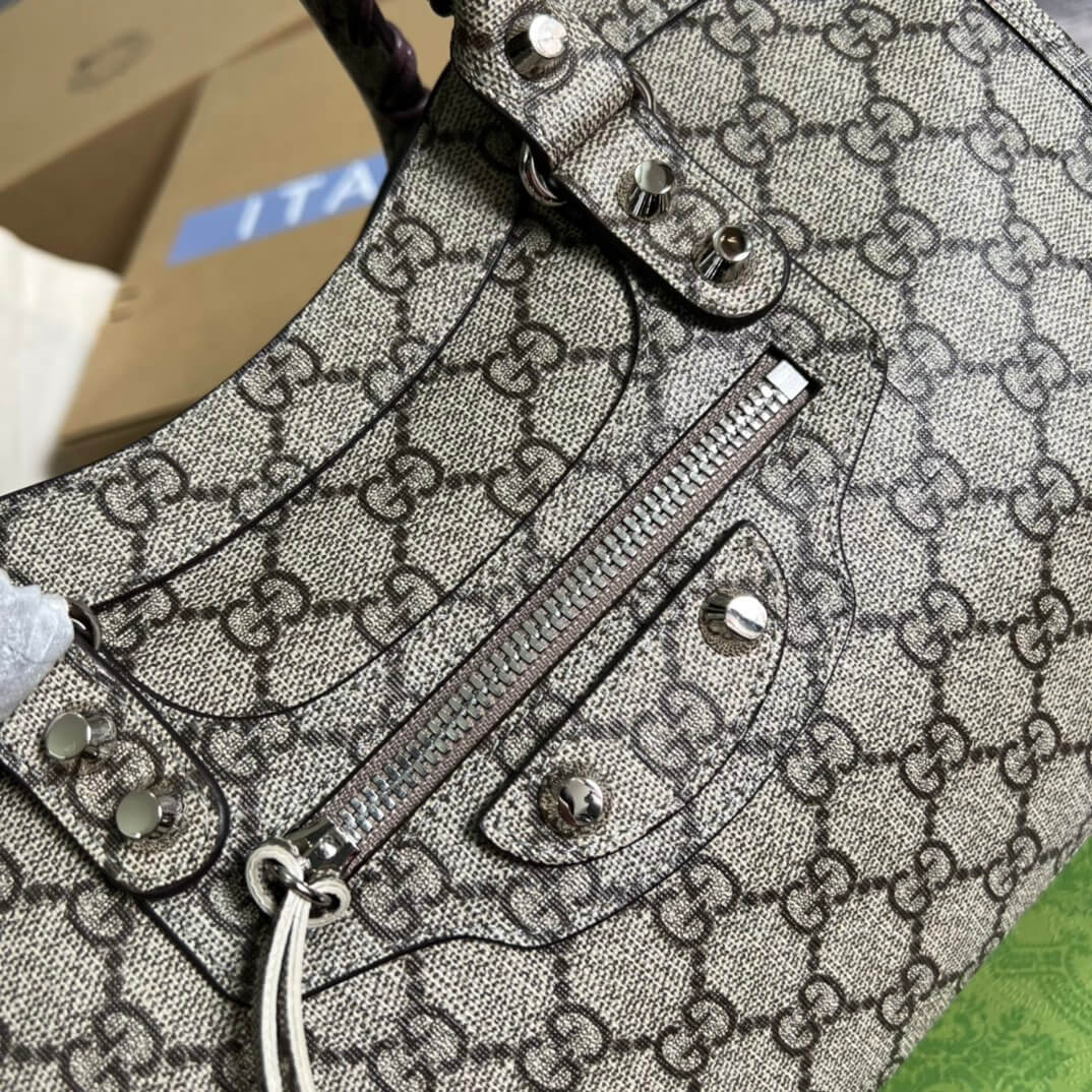 GG 681690 shoulder bag Handbag Aria Real Leather/pvc grey
