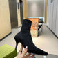 GG WOMEN'S GG KNIT ANKLE BOOTS BLACK 718378 FACFM 8720