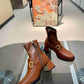 GG HORSEBIT PLAQUE ANKLE BOOTS BROWN 719830 1DO50 2347