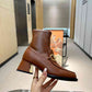 GG HORSEBIT PLAQUE ANKLE BOOTS BROWN 719830 1DO50 2347