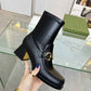 GG HORSEBIT PLAQUE ANKLE BOOTS BLACK 719830 1DO50 1000
