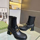 GG HORSEBIT PLAQUE ANKLE BOOTS BLACK 719830 1DO50 1000