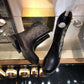 GG WOMEN'S GUCCISSIMA SHORT ZIP BOOTS BLACK