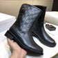 GG WOMEN'S GUCCISSIMA SHORT ZIP BOOTS BLACK