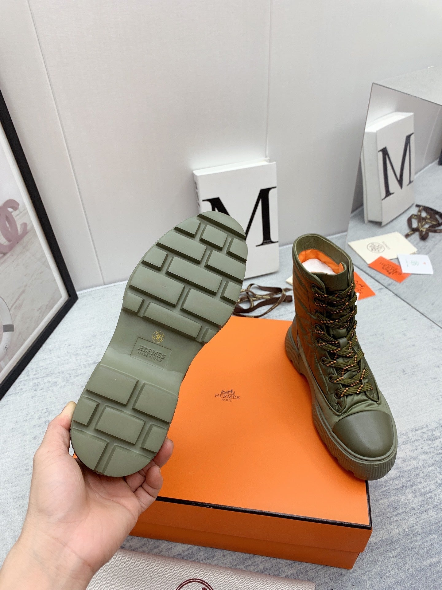 HM FRESH ANKLE BOOTS GREEN