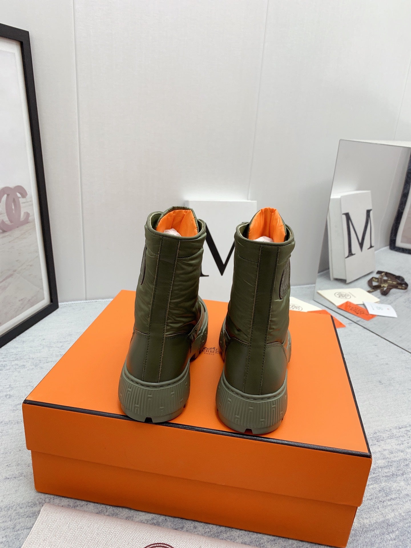 HM FRESH ANKLE BOOTS GREEN