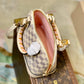 N45294 ALMA BB BAG Damier Azur WHITE WITH PINK N41221