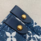 ONTHEGO MM M59608 Denim Leather Bag Navy Blue