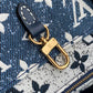 ONTHEGO MM M59608 Denim Leather Bag Navy Blue