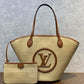 M59963 M59808 Brown Plain Leather Logo Straw Bags 2022 SS free shipping