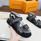 LV X MURAKAMI LV SUNSET FLAT COMFORT SANDAL BLACK 1AGXF6