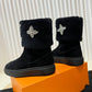 LV ANKLE BOOT STUDDED WITH DIAMONDS BLACK
