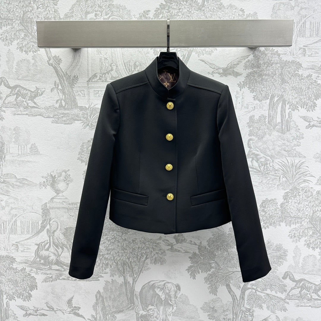 LV LV BUTTON OFFICER JACKET BLACK 1AGOKI