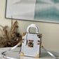 M10115 CAMERA BOX silver monogram 20cm COWHIDE REAL LEATHER