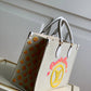 M20815 ONTHEGO TOTE BAG EMBROIDERED AND LEATHER TRIM SMALL 35 yellow GREEN