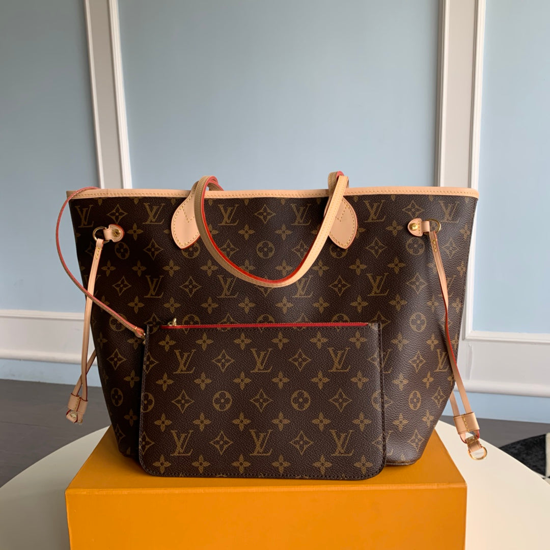 Neverfull M41177 RED INSIDE MM Shoulder tote bag M40995 Monogram GHW  d