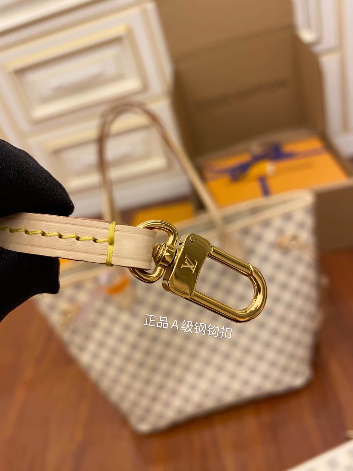 M41361 NEVERFULL MM Damier Ebene white Apricot INSIDE original quality