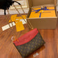 M43713 chian sling bag red monogram real leather