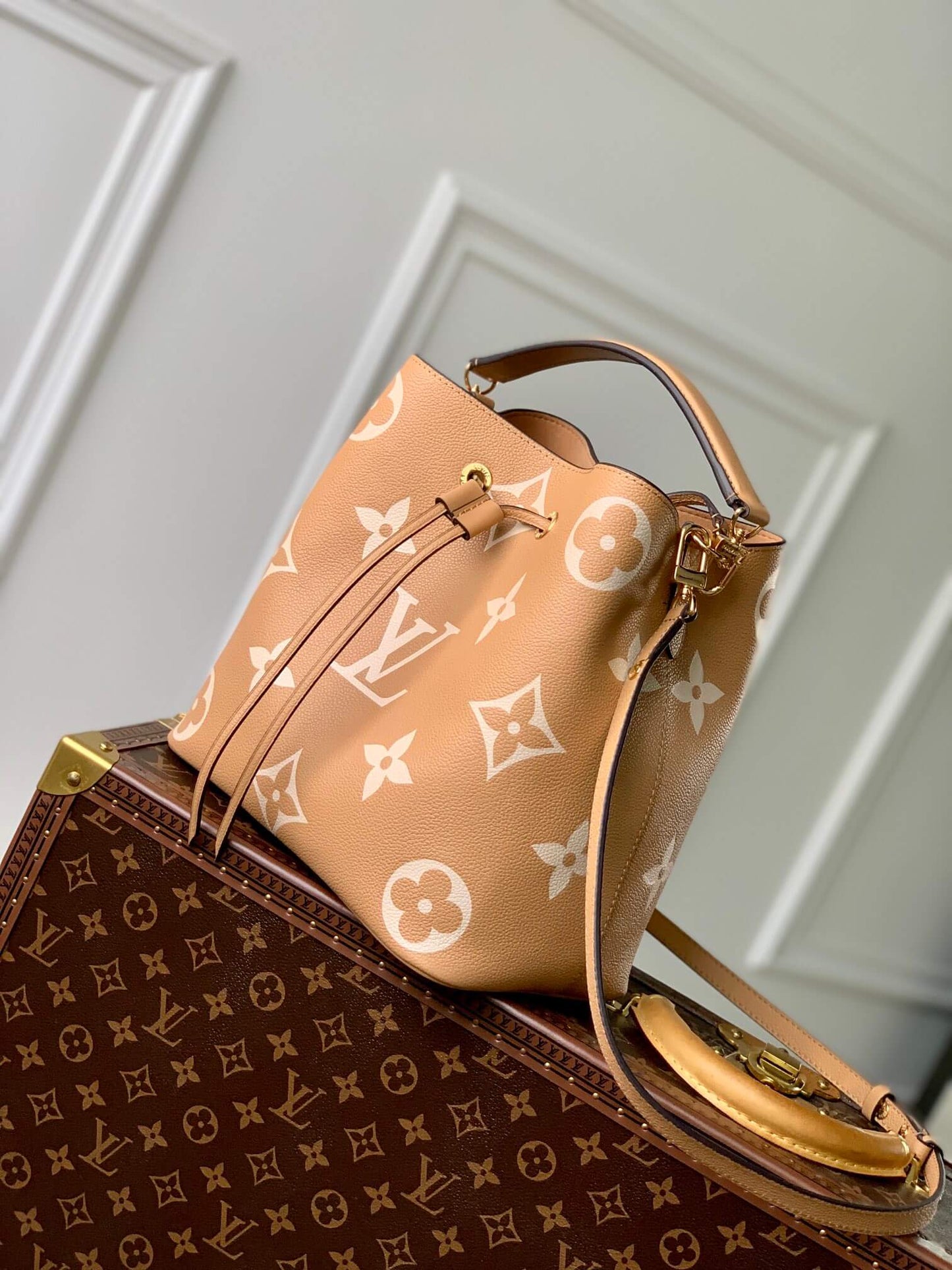 M45256 Neonoe bucket bag shoulder bag cross body bags light brown Monogram Empreint