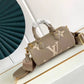 M45708 Papillon BB prefall Papillon trunk toile shoulder bag grey calfskin Monogram Empreinte