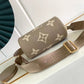 M45708 Papillon BB prefall Papillon trunk toile shoulder bag grey calfskin Monogram Empreinte