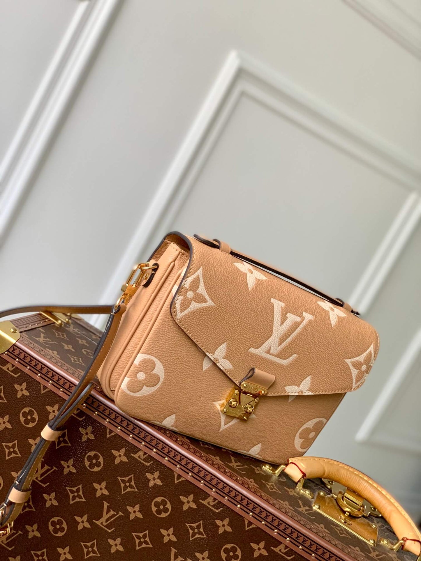 M45773 Pochette Metis Monogram Empreinte shoulder cross body bag brown
