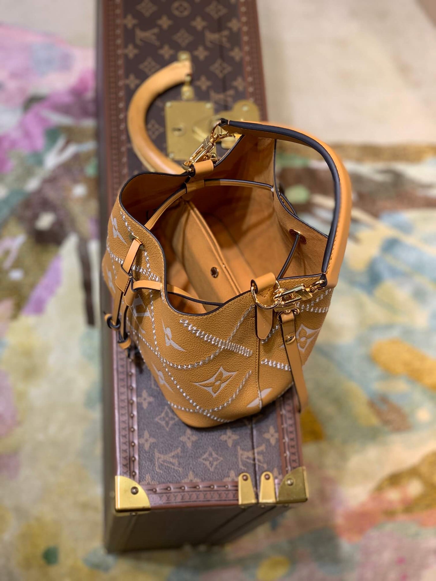 M46023 bucket bag NéoNoé Monogram Empreinte shoulder bag cross body bags brown calfskin