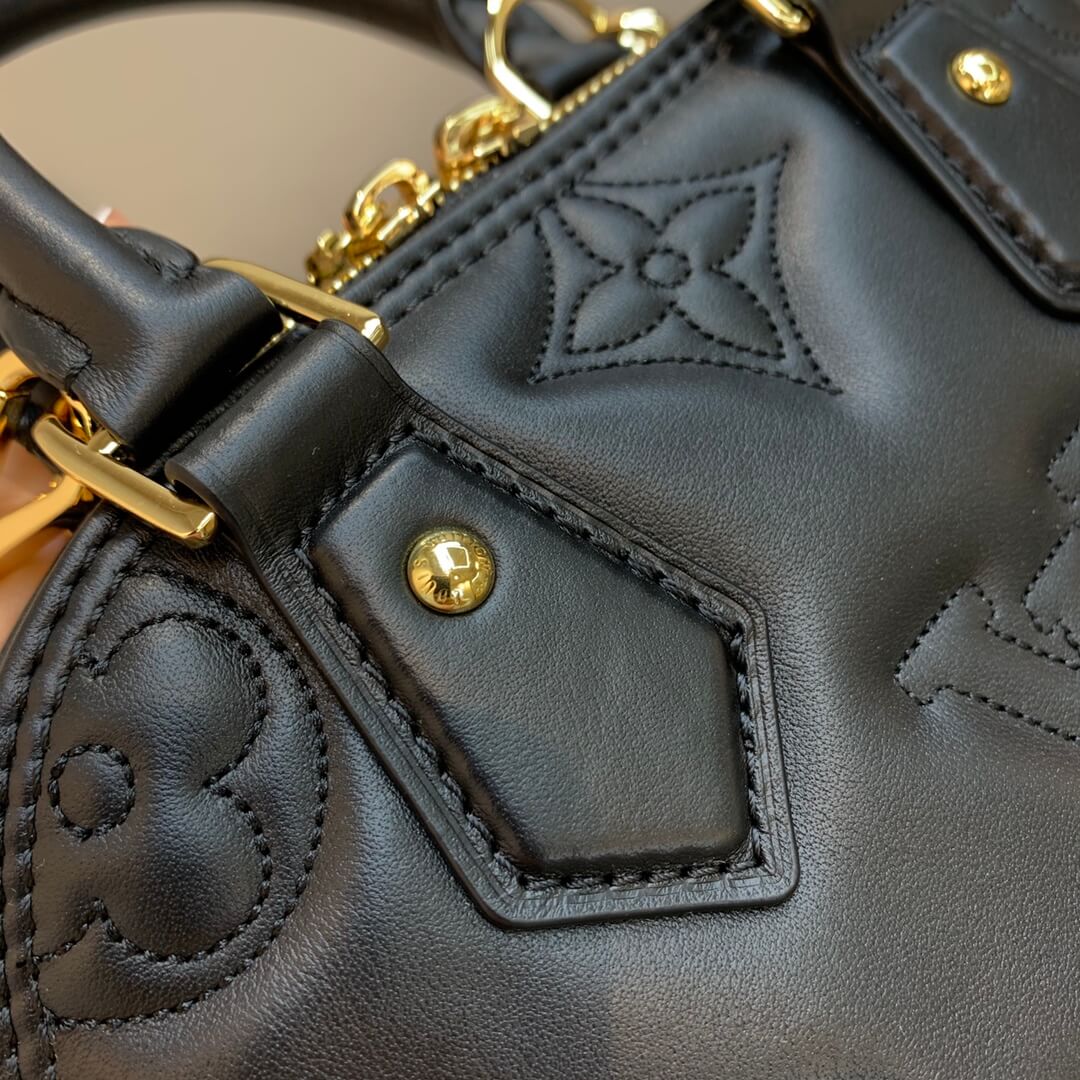 M59793 Alma BB Handbag shoulder bag cross body bags black calfskin Monogram
