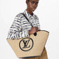 M59963 M59808 Black Plain Leather Logo Straw Bags 2022 SS free shipping