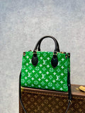 OnTheGo PM tote bag M46216 GREEN GOLD hardware monogram empreinte