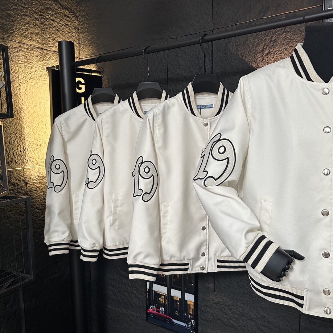 PR CANVAS BOMBER JACKET WITH PATCHES WHITE 292230 152I F0304 S OOO