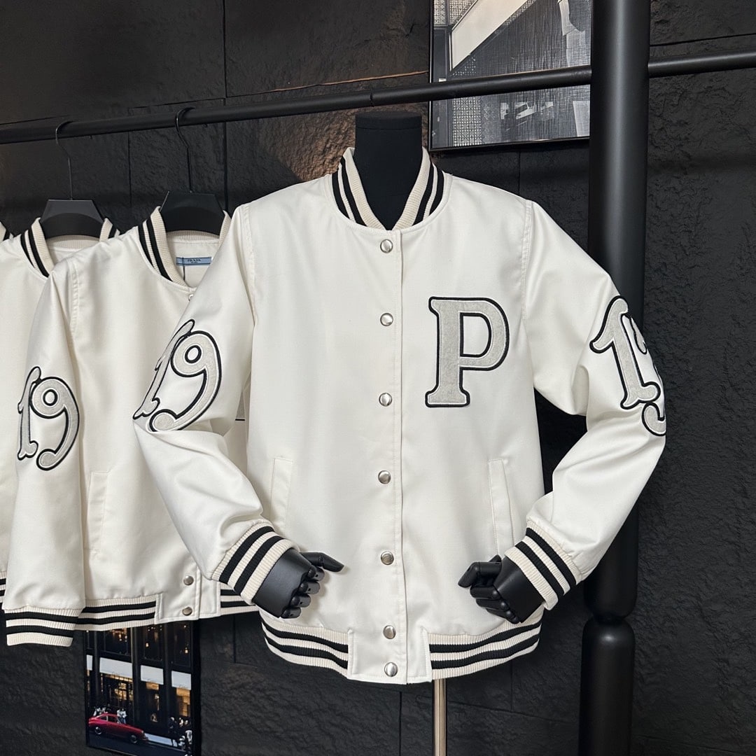 PR CANVAS BOMBER JACKET WITH PATCHES WHITE 292230 152I F0304 S OOO