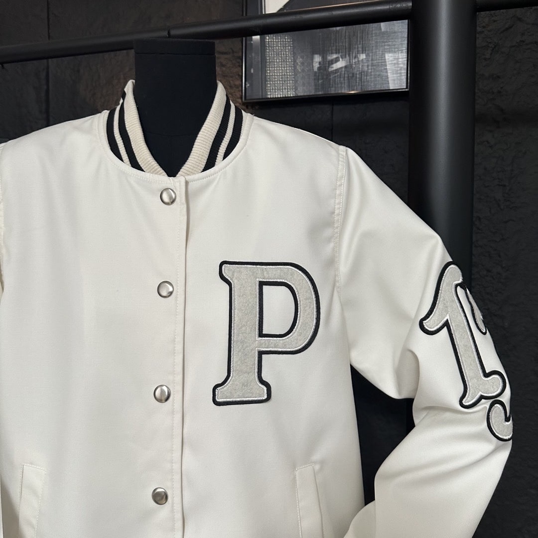 PR CANVAS BOMBER JACKET WITH PATCHES WHITE 292230 152I F0304 S OOO
