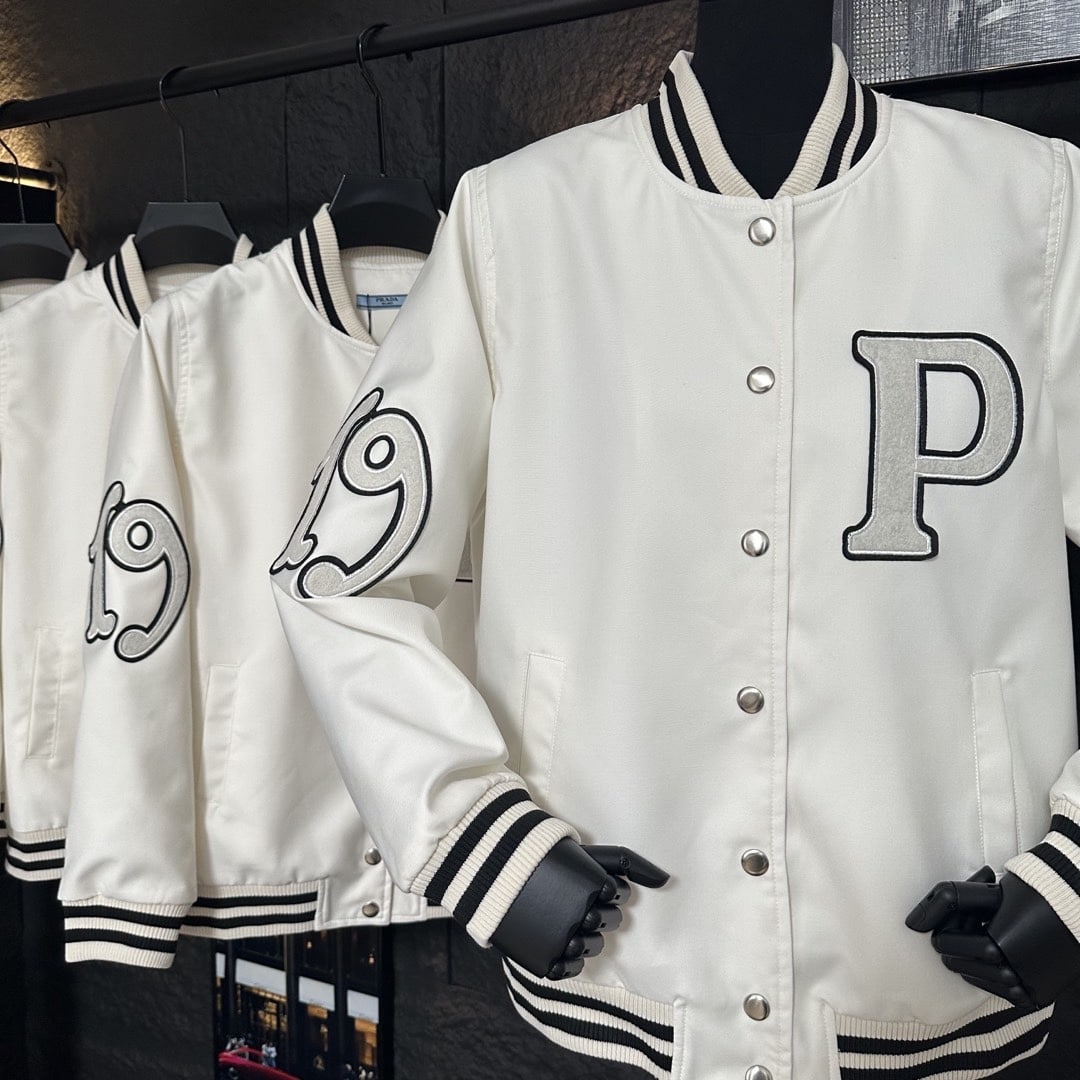 PR CANVAS BOMBER JACKET WITH PATCHES WHITE 292230 152I F0304 S OOO