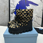 PD NYLON GABARDINE APRÈS SKI BOOTIES BLACK BEIGE