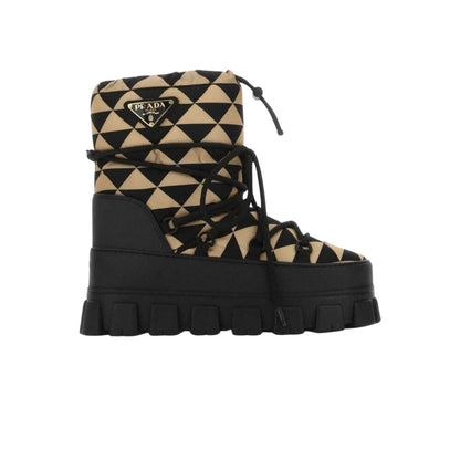 PD NYLON GABARDINE APRÈS SKI BOOTIES BLACK BEIGE