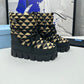 PD NYLON GABARDINE APRÈS SKI BOOTIES BLACK BEIGE