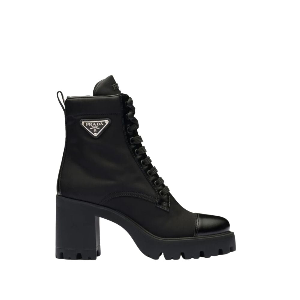 PD LOGO PLAQUE ANKLE BOOTS BLACK