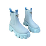 PD MONOLITH BRUSHED LEATHER BOOTIES BLUE