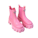 PD MONOLITH BRUSHED LEATHER BOOTIES PINK